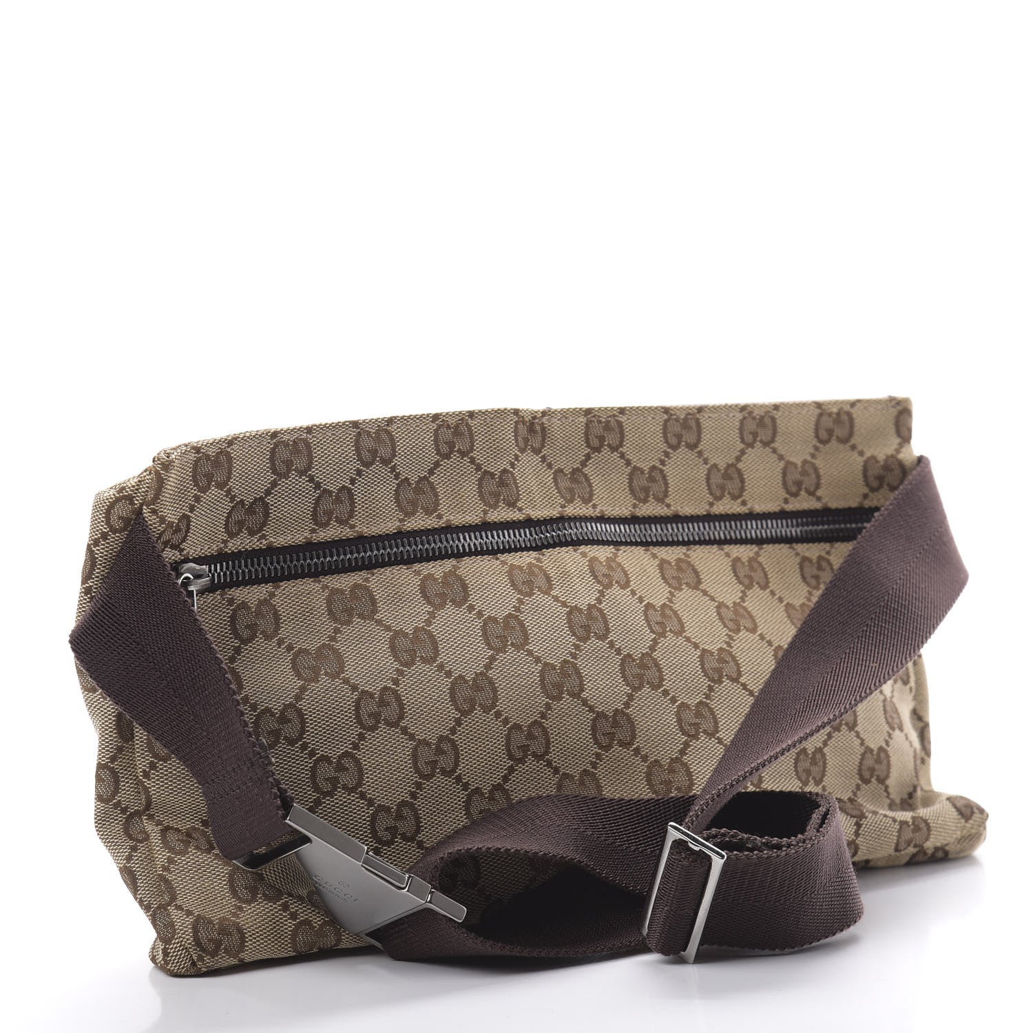 Gucci GG Monogram Double Pocket Belt Bag Dark Brown 3 of 10