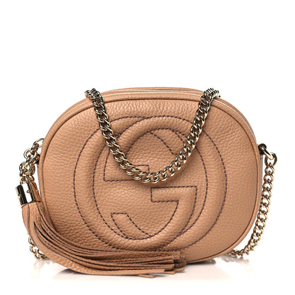 Gucci Pebbled Calfskin Mini Soho Chain Bag Camelia 1 of 9