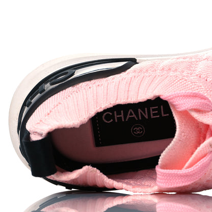 Chanel Mixed Fibers Quilted Womens CC Sneakers 37.5 Light Pink 6 of 7
