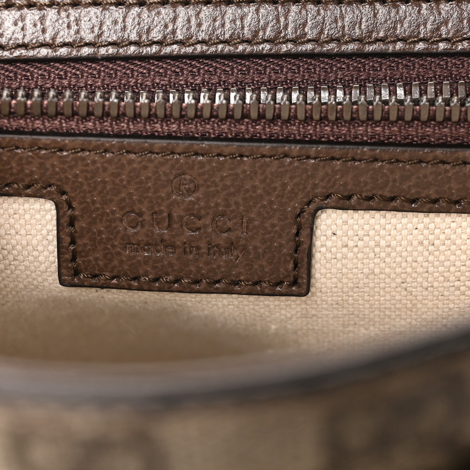 Gucci Tender GG Supreme Monogram Textured Dollar Calfskin Ophidia Messenger Bag Beige Ebony Dark Brown 6 of 10