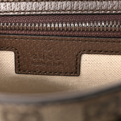 Gucci Tender GG Supreme Monogram Textured Dollar Calfskin Ophidia Messenger Bag Beige Ebony Dark Brown 6 of 10