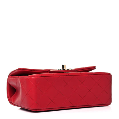 Chanel Lambskin Quilted Mini Top Handle Rectangular Flap Red 3 of 8