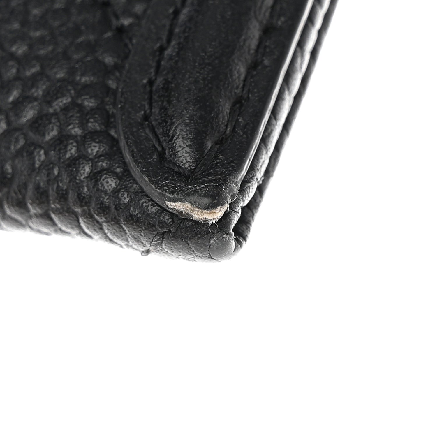 Caviar Quilted Filigree Zip Pouch Black