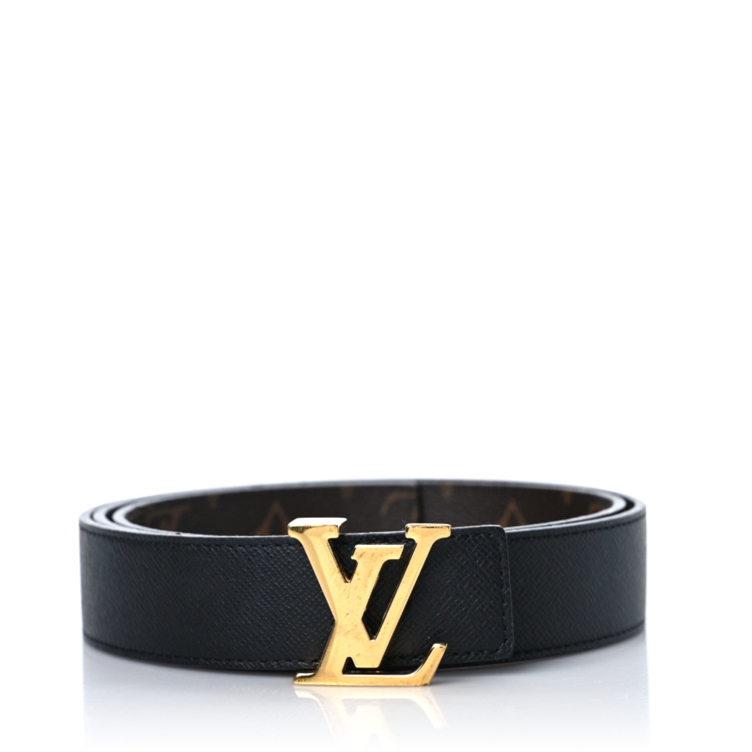 Louis Vuitton Calfskin Monogram 30mm LV Initiales Reversible Belt 90 36 Black 1 of 6