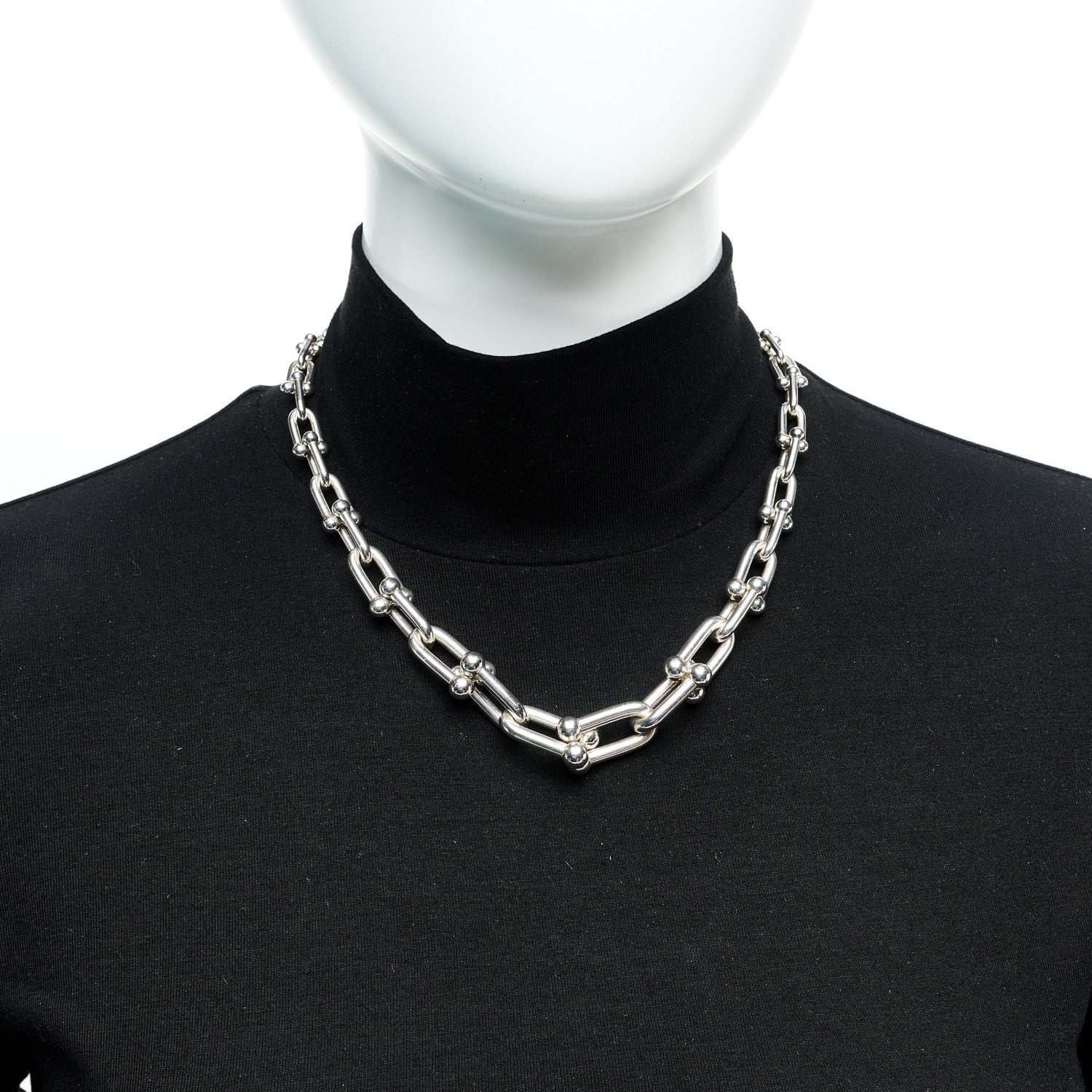 Tiffany Sterling Silver HardWear Graduated Link Necklace 2 of 7