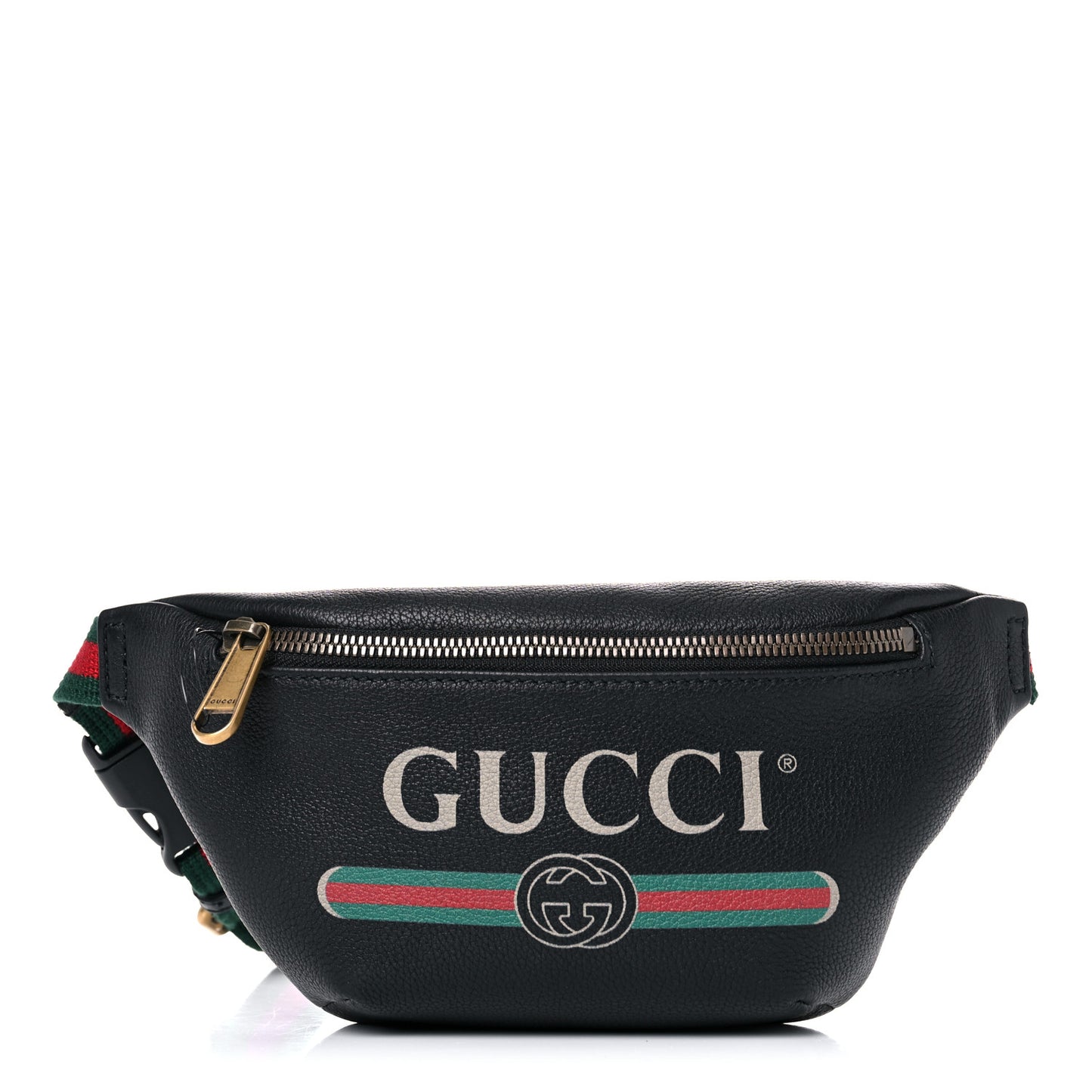 Grained Calfskin Small Logo Belt Bag Black