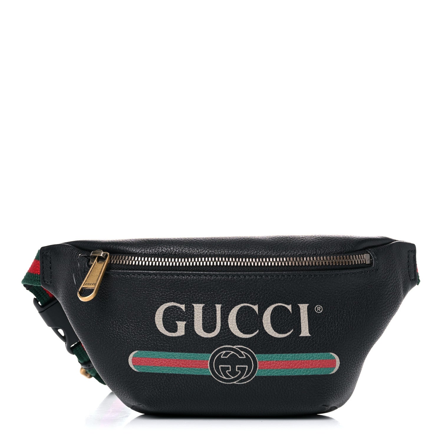 Gucci Grained Calfskin Small Logo Belt Bag Black 1 of 10