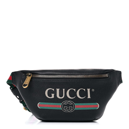 Gucci Grained Calfskin Small Logo Belt Bag Black 1 of 10