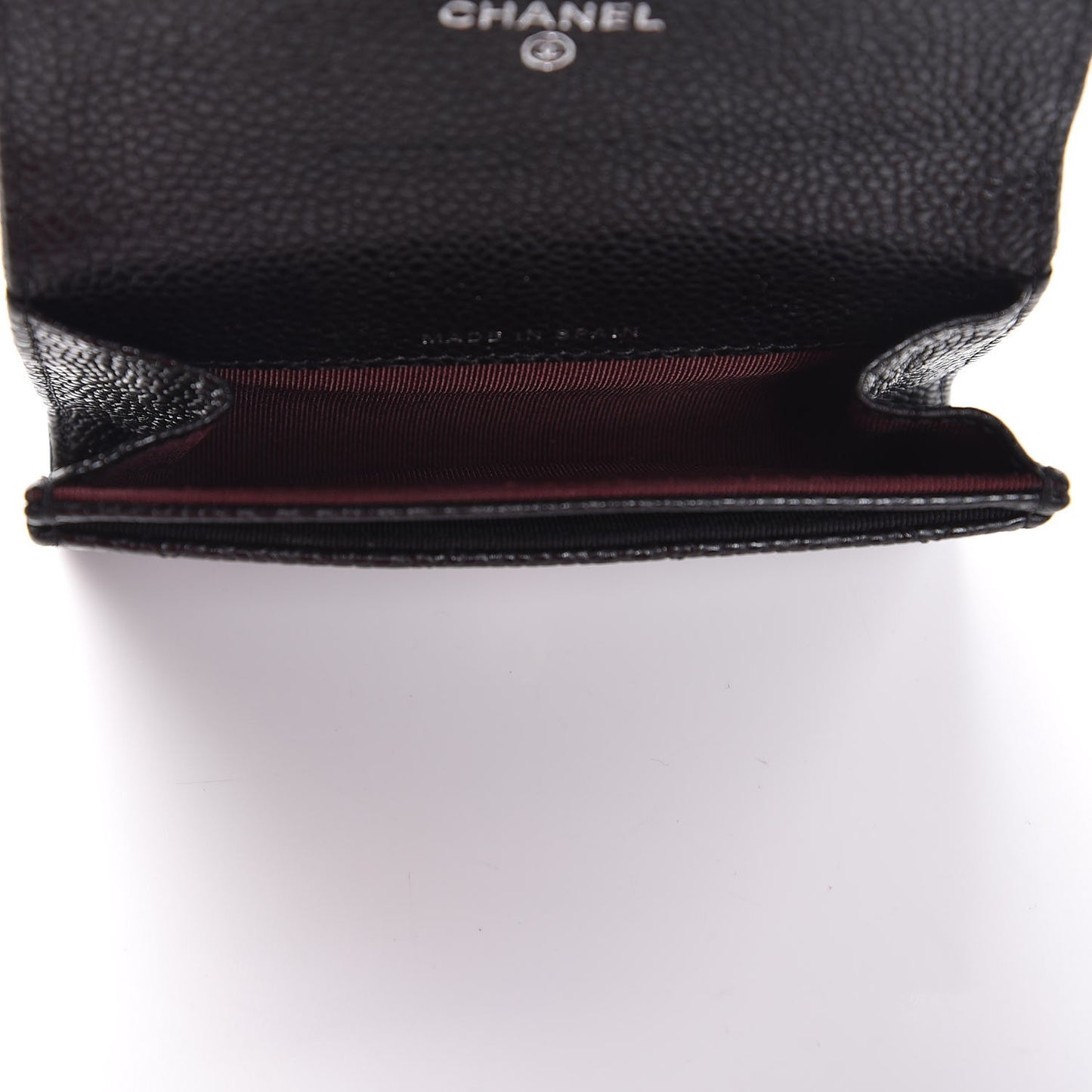 Caviar Quilted Flap Card Holder Black