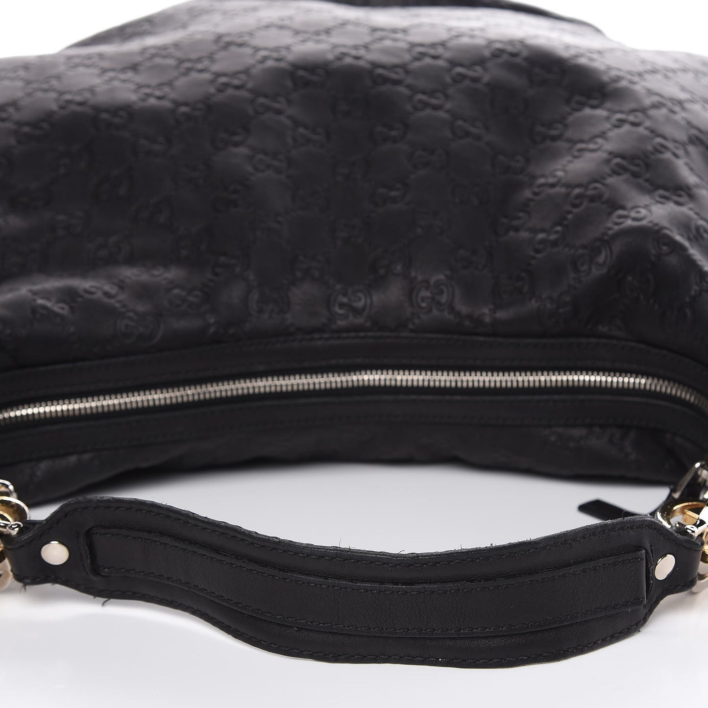 Guccissima Large GG Twins Hobo Black
