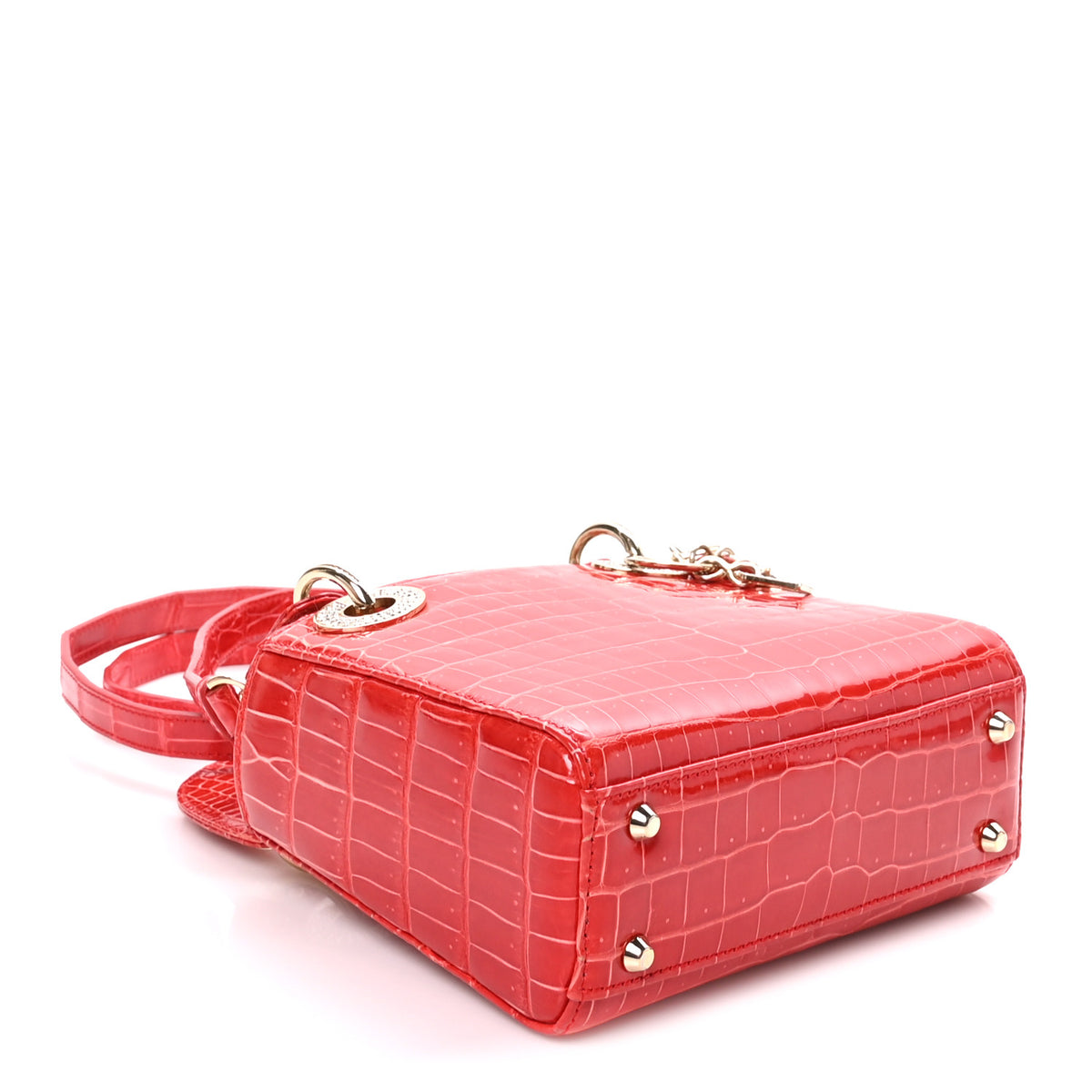 Christian Dior Crocodile Crystal Mini Lady Dior Green 4 of 10