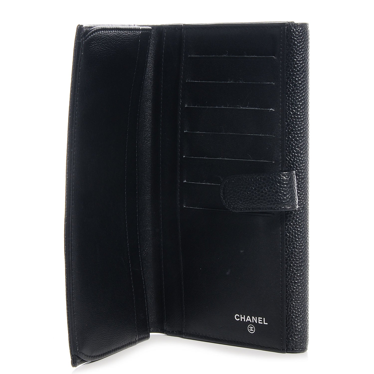 Chanel Caviar CC Long Flap French Wallet Black 5 of 9