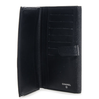 Chanel Caviar CC Long Flap French Wallet Black 5 of 9