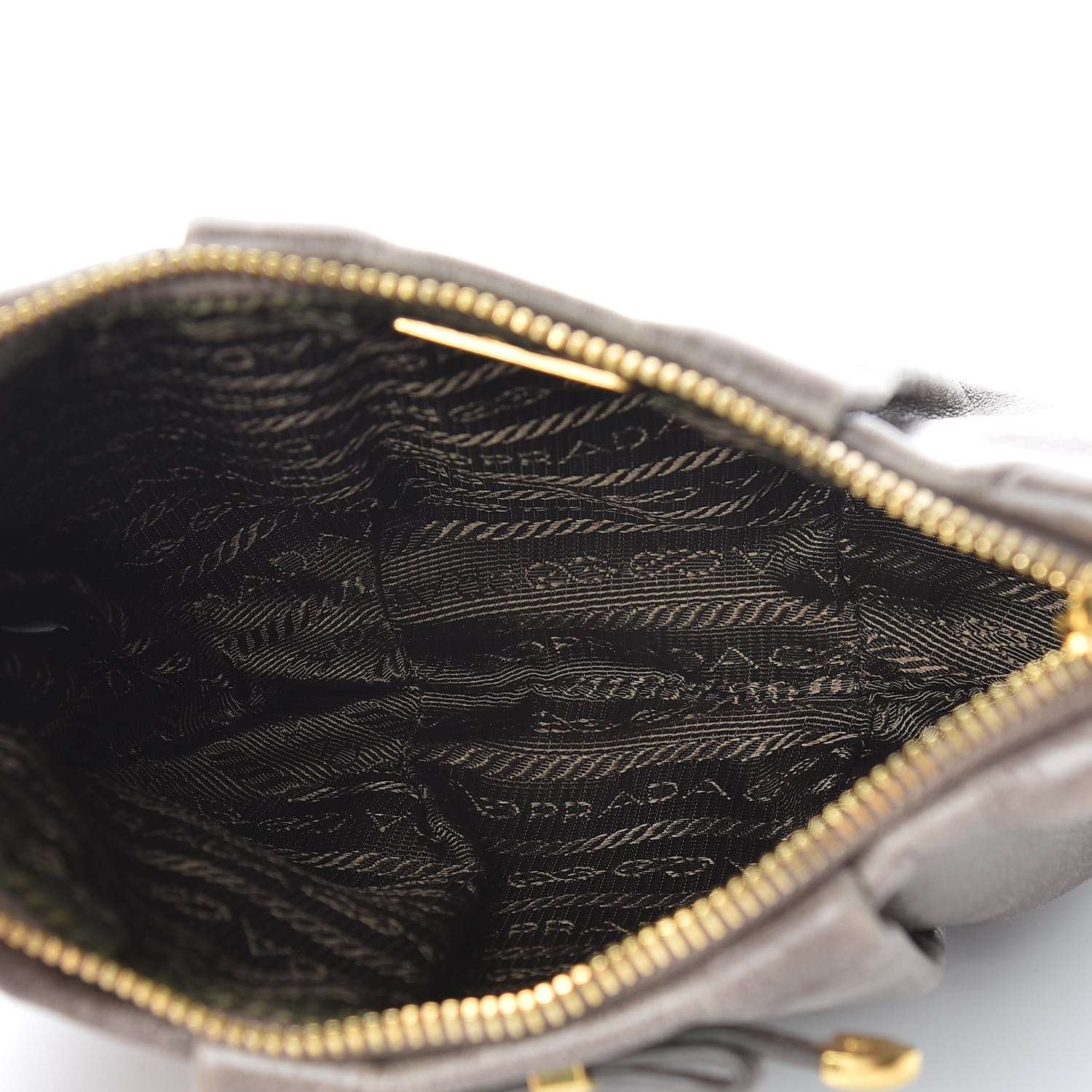 Prada Vitello Shine Mordore Wristlet Clutch Argilla 5 of 7