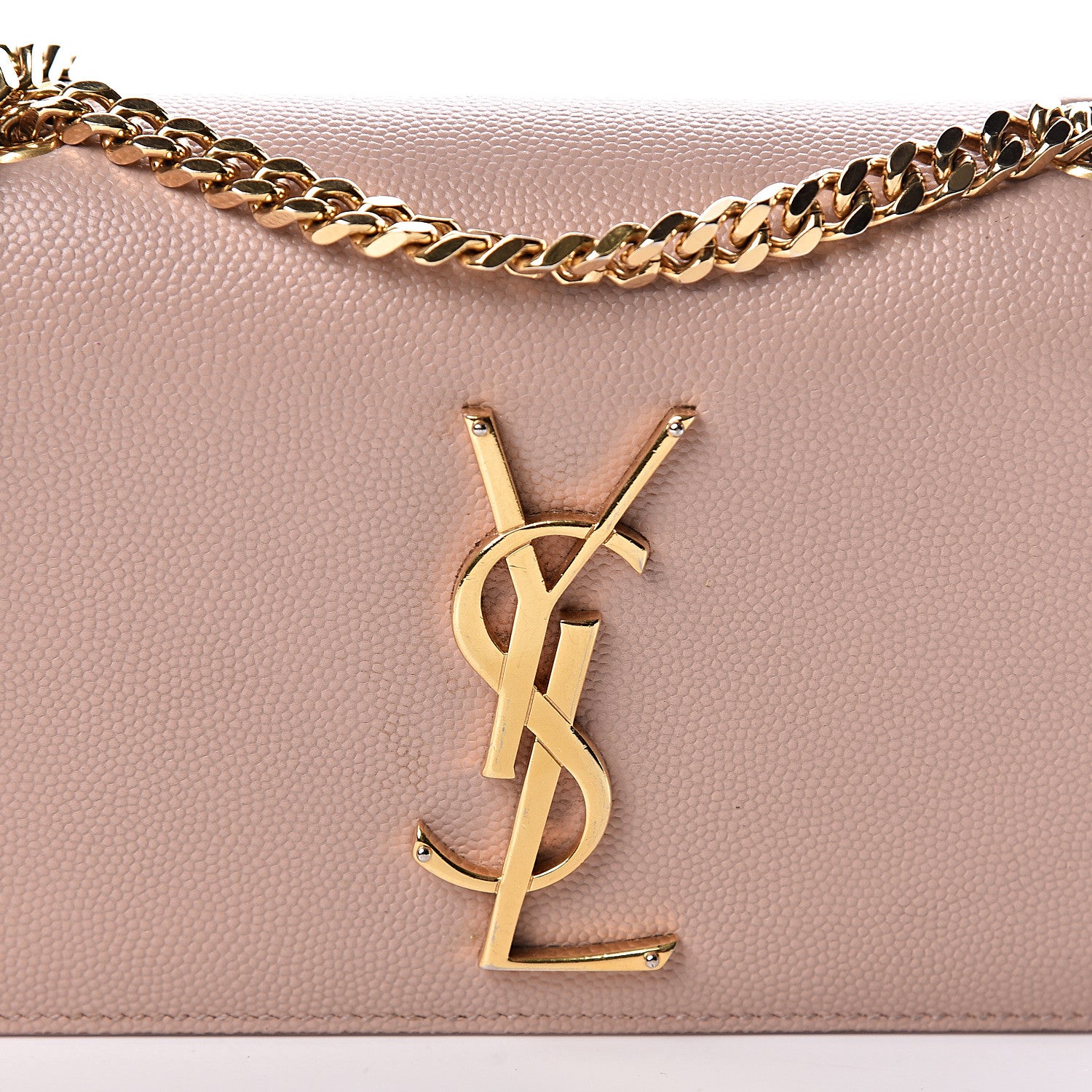 Saint Laurent Grain De Poudre Small Monogram Kate Satchel Pale Pink 7 of 10