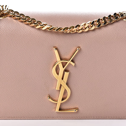 Saint Laurent Grain De Poudre Small Monogram Kate Satchel Pale Pink 7 of 10