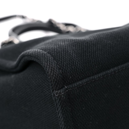 Chanel Canvas Pearl Medium Deauville Tote Black 10 of 14