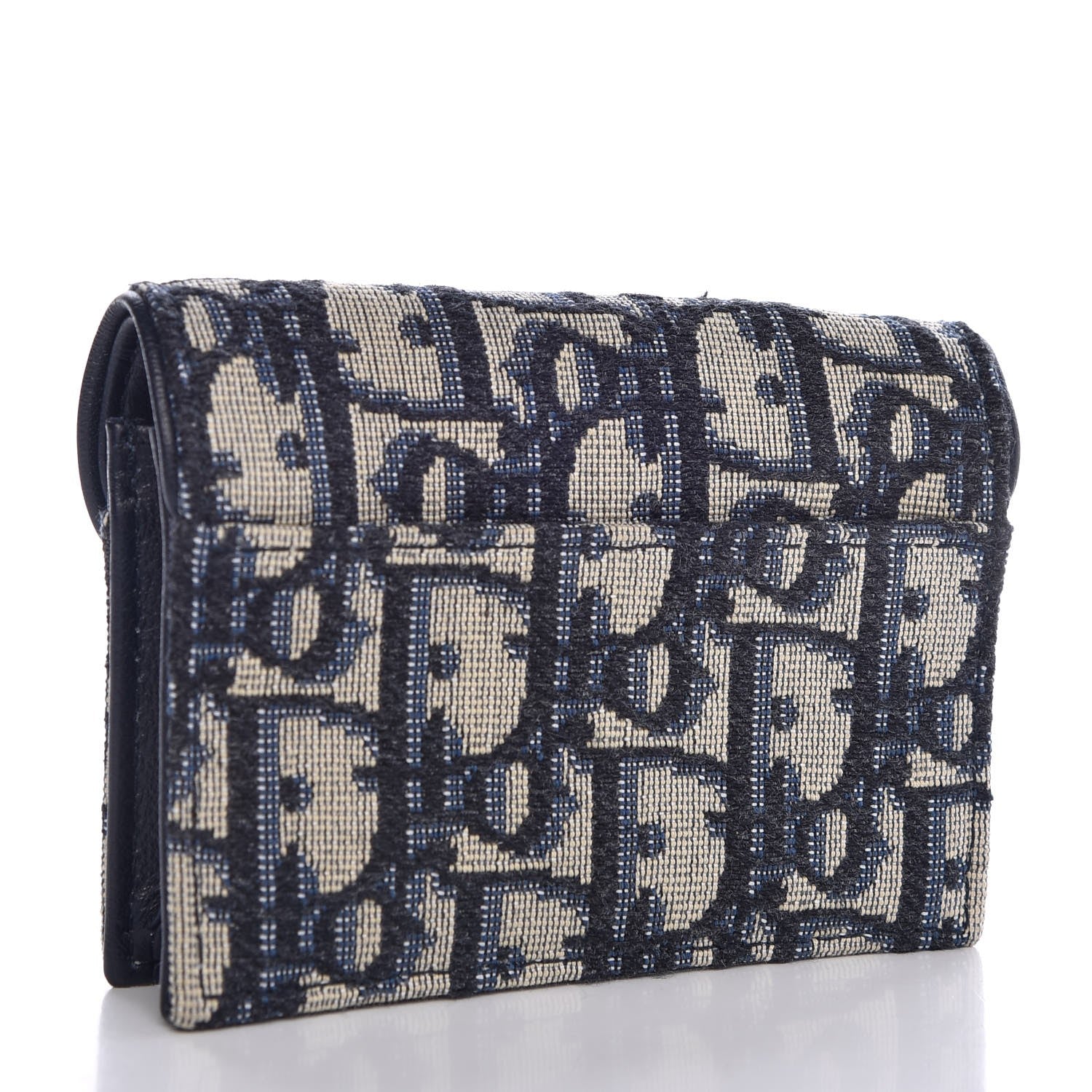 Christian Dior Oblique Saddle Card Holder Blue 3 of 7