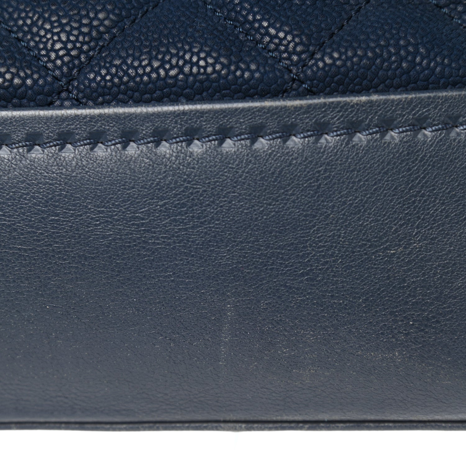 Chanel Iridescent Caviar Quilted Globe Trotter Shopping Tote Navy Blue 21 of 25