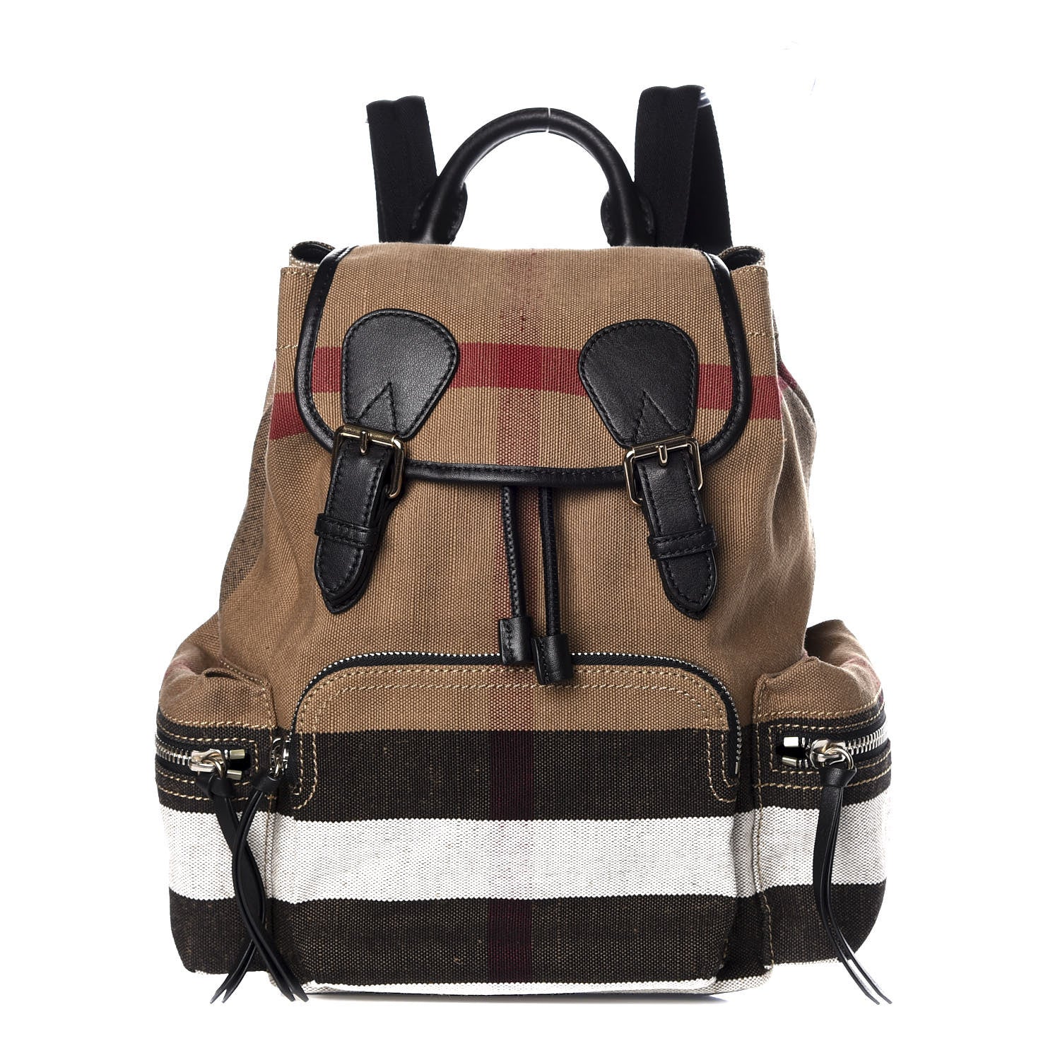 Burberry Canvas Mega Check Medium Rucksack Backpack Black 1 of 8