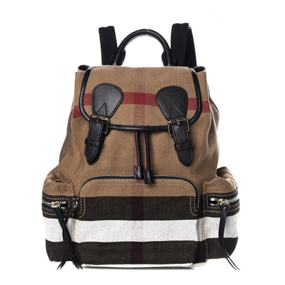 Burberry Canvas Mega Check Medium Rucksack Backpack Black 1 of 8
