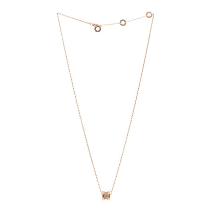 Bulgari 18K Rose Gold Diamond Small B.Zero1 Pave Pendant Necklace 3 of 4