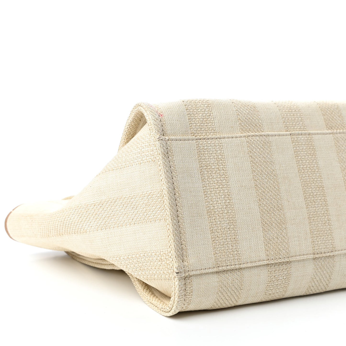 Mixed Fibers Striped Medium Deauville Tote Beige