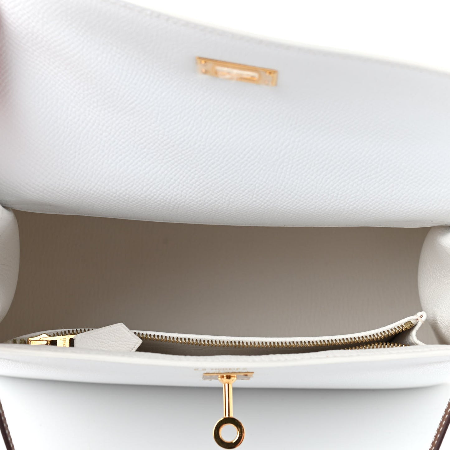 Epsom Bi-Color Horseshoe Kelly Sellier 25 White Miel