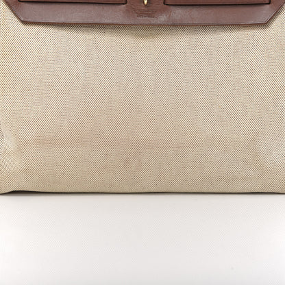 Hermes Toile Vache Calfskin Herbag 30 PM Natural 15 of 19