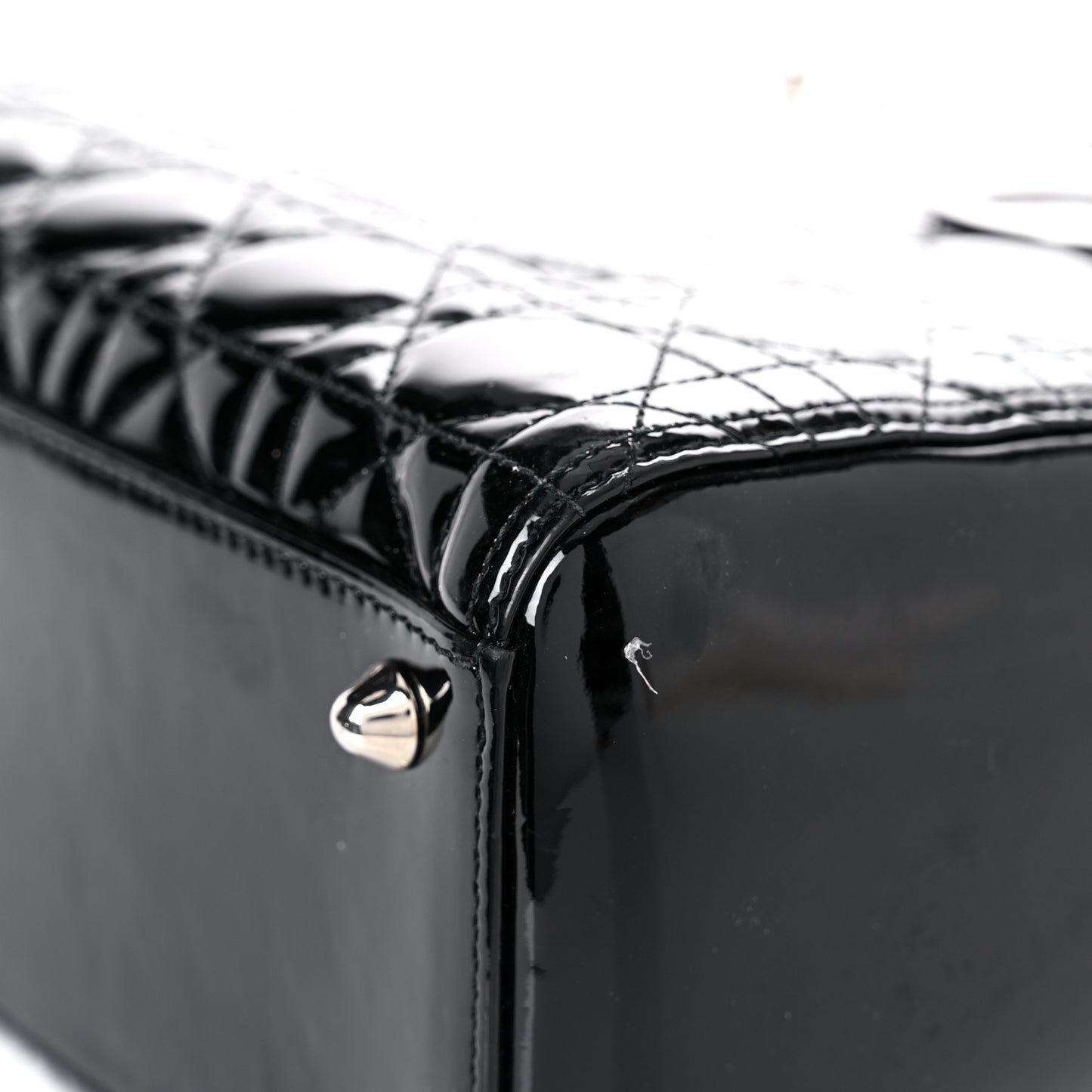 Patent Cannage Large Lady Dior Black