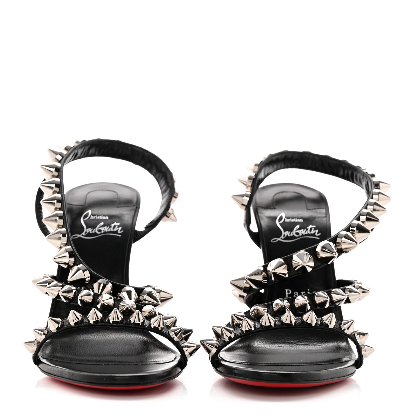 Calfskin Spikita Slingback 100 Stiletto Pumps 38.5 Black Silver