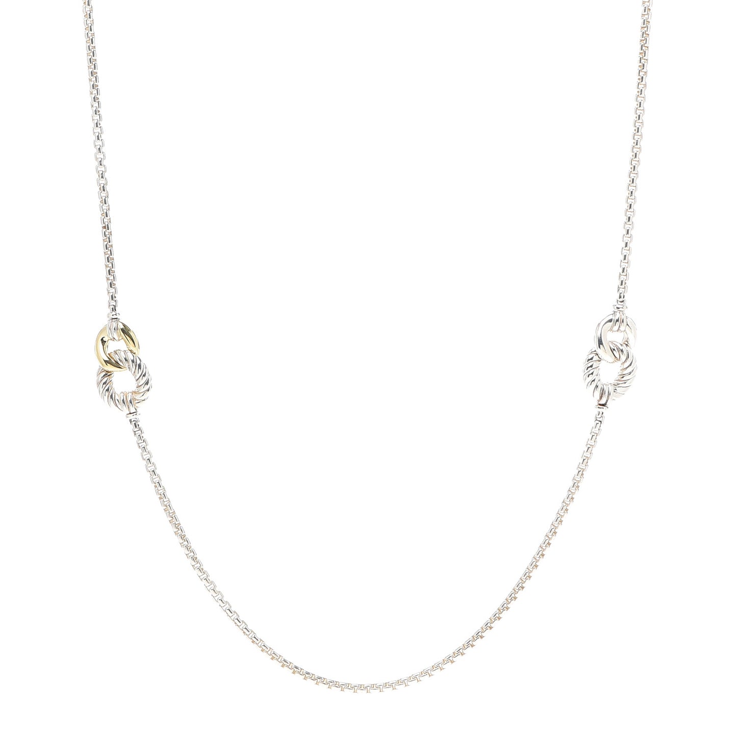 Sterling Silver 18K Yellow Gold Belmont Station Necklace