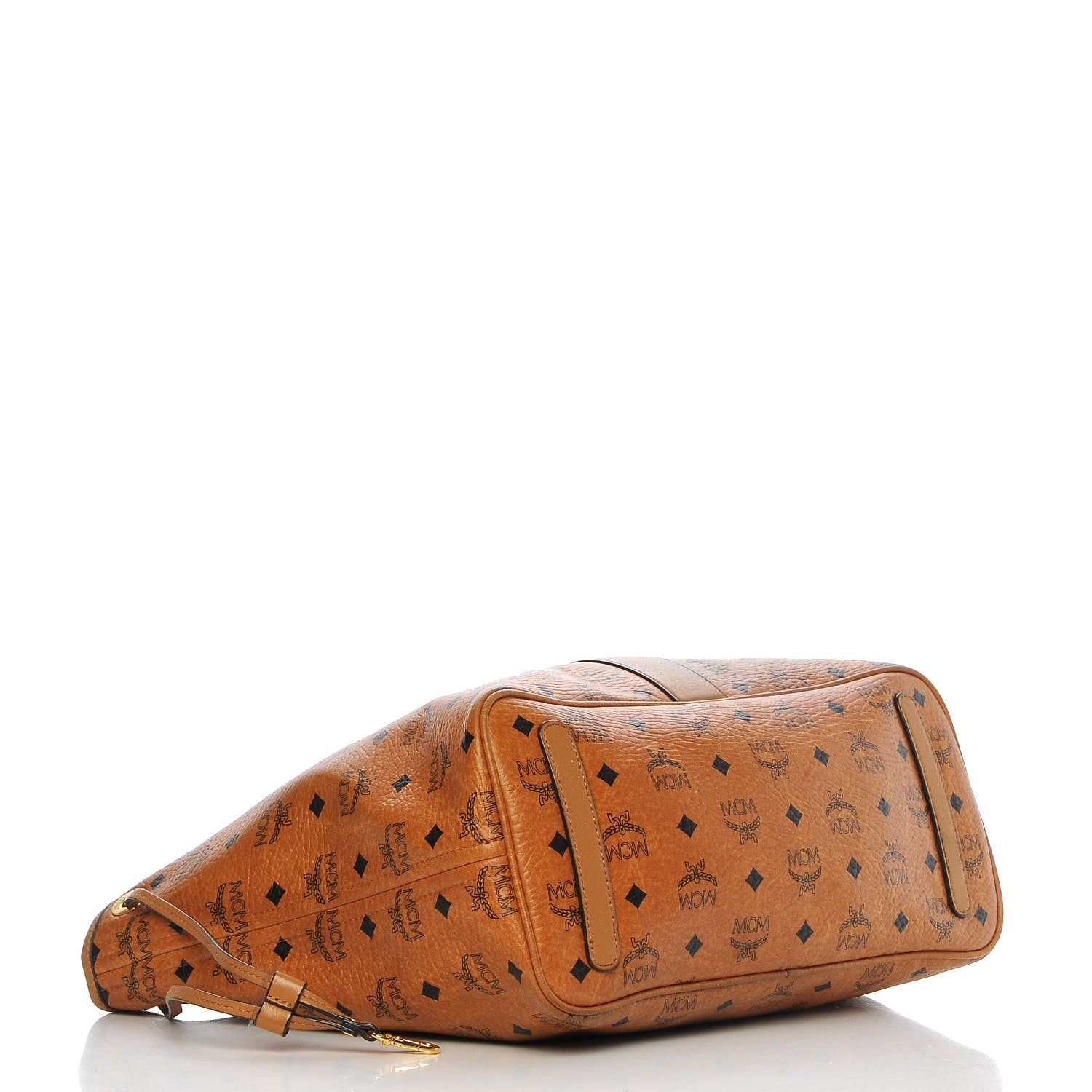 MCM Visetos Medium Liz Reversible Shopper Tote Cognac 4 of 15