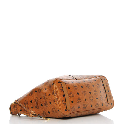 MCM Visetos Medium Liz Reversible Shopper Tote Cognac 4 of 15