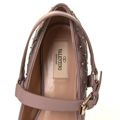 Valentino Garavani Lambskin Rockstud Spike Captoe Ballerina Flats 38 Poudre Gold 7 of 12