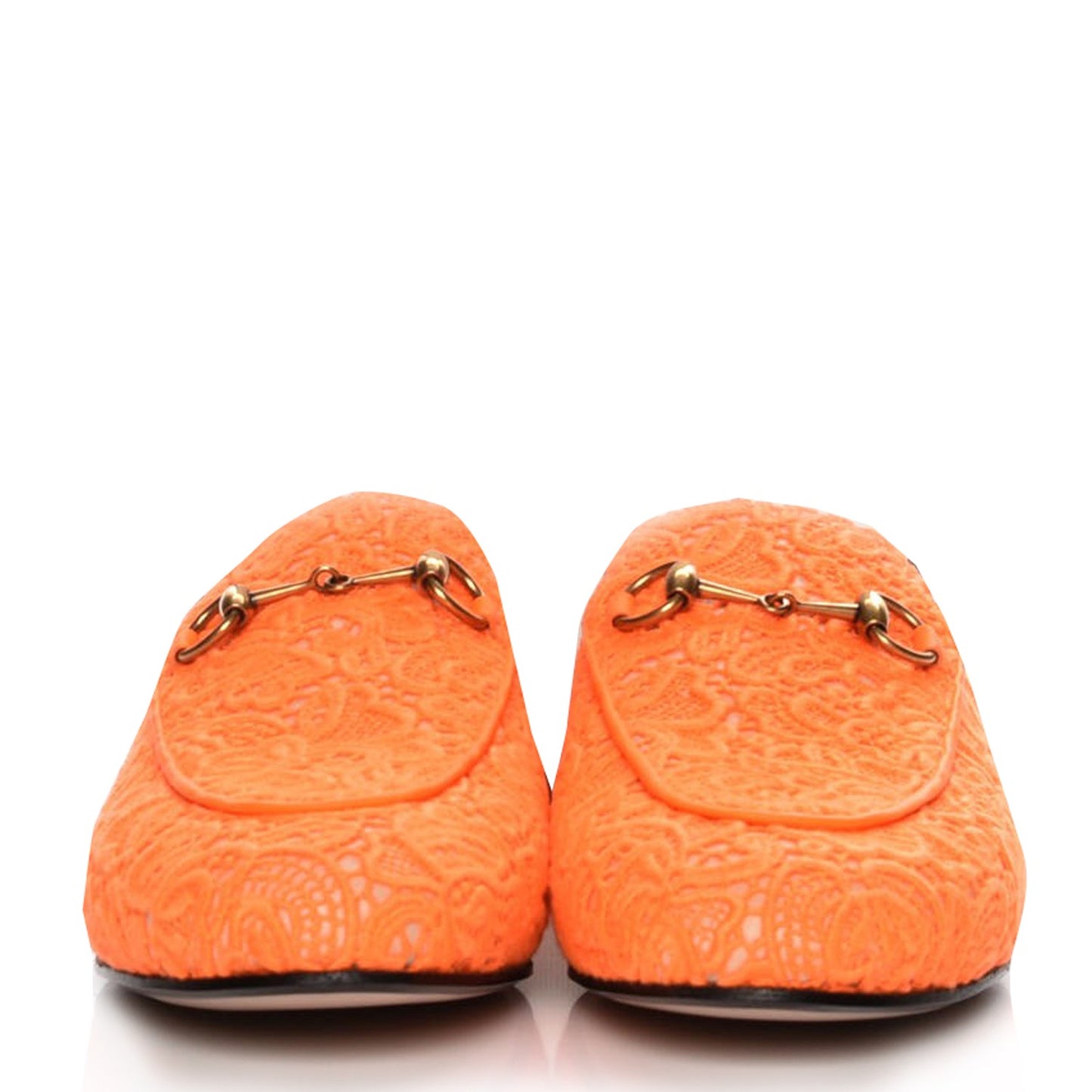 Lace Malaga Kid Womens Princetown Slippers 38 Orange Fluo Skin Rose