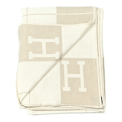 Hermes Cashmere Avalon Spring Blanket Sable Cream 2 of 3