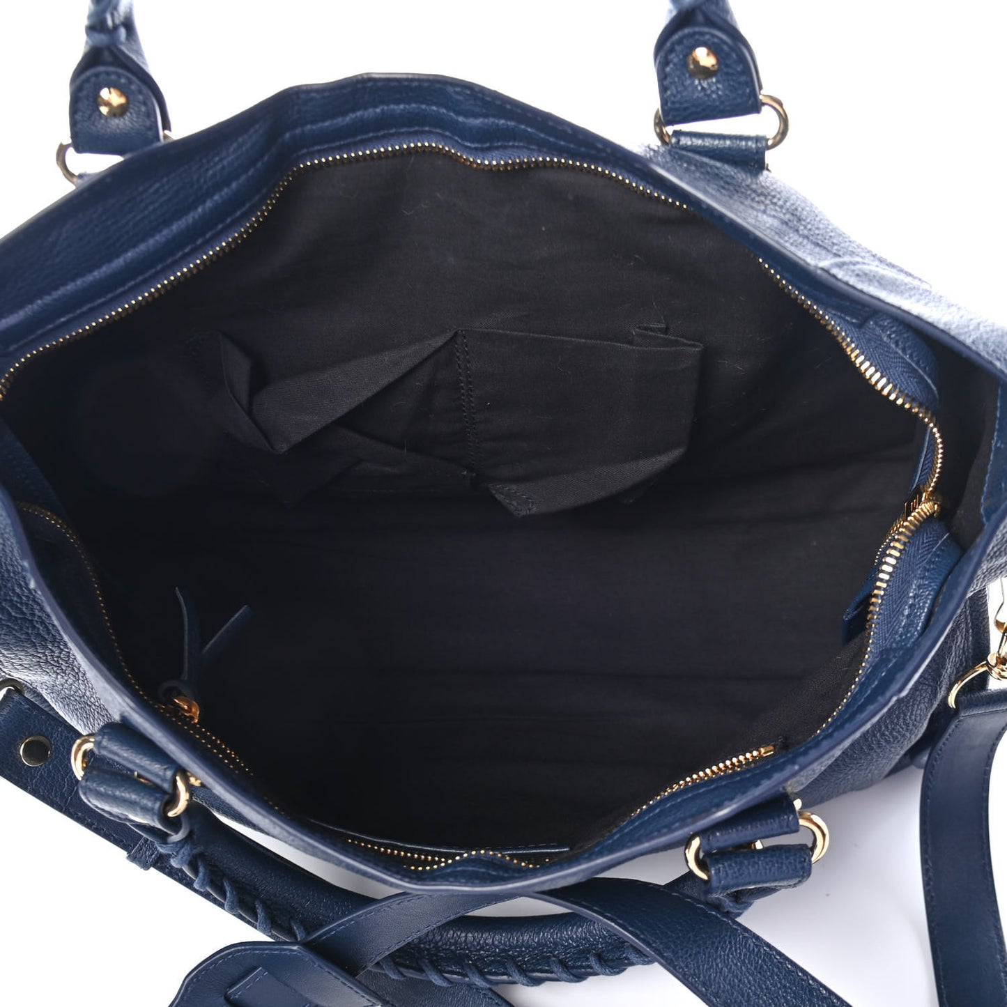 Chevre Gold Metallic Edge Hardware City Bleu de Minuit
