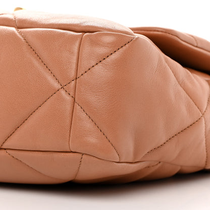 Chanel Lambskin Quilted Large Chanel 19 Flap Brown 10 of 12