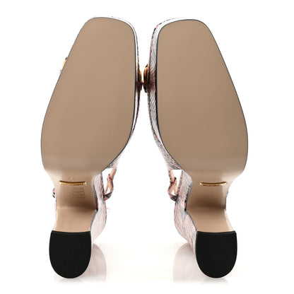 Gucci Calfskin Python Print Horsebit Platform 35/120mm Slingback Pumps 35 Wild Rose 6 of 9