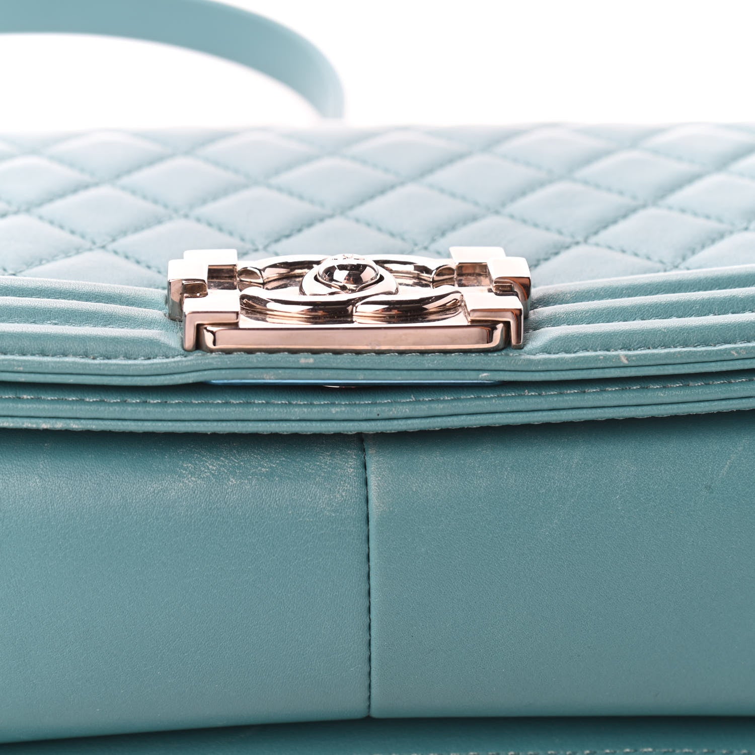 Chanel Calfskin Quilted Medium Boy Flap Turquoise 10 of 10