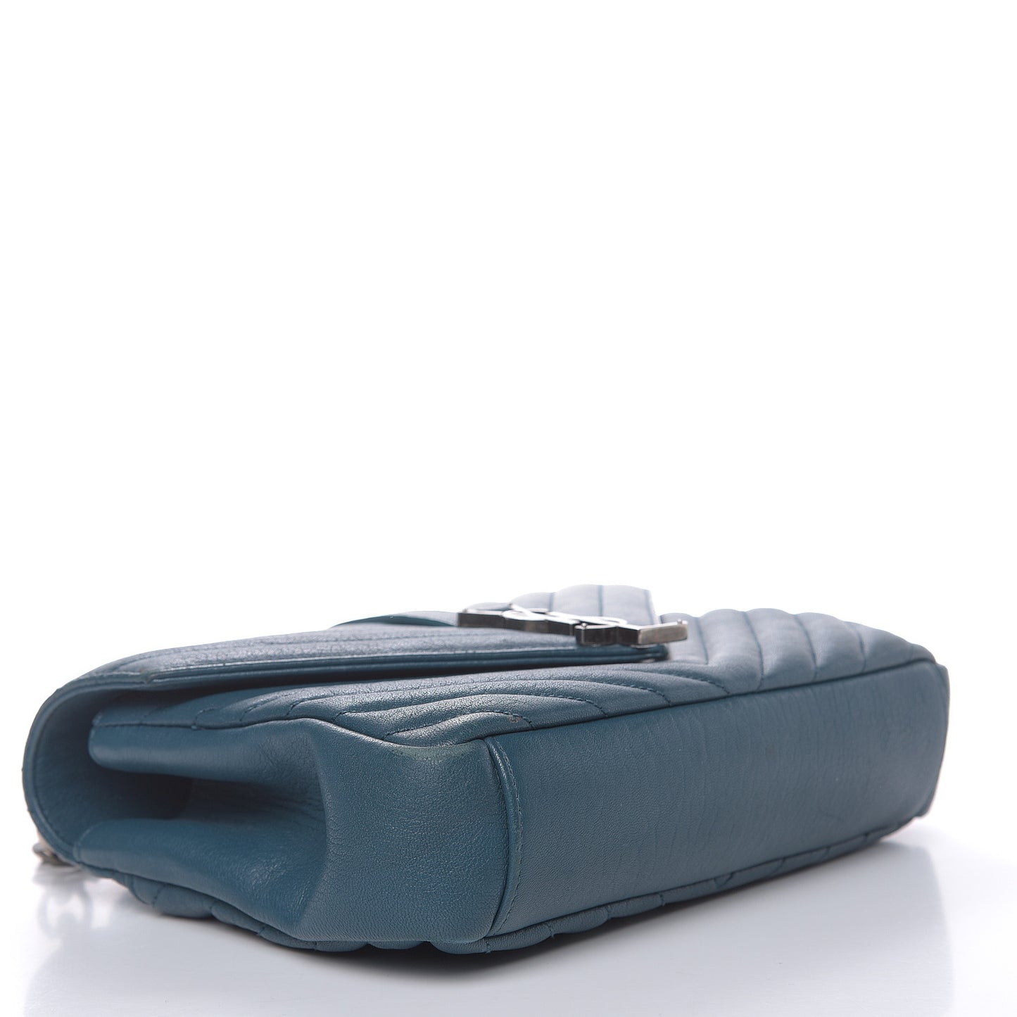 Sheepskin Matelasse Monogram Medium College Bag Peacock Green