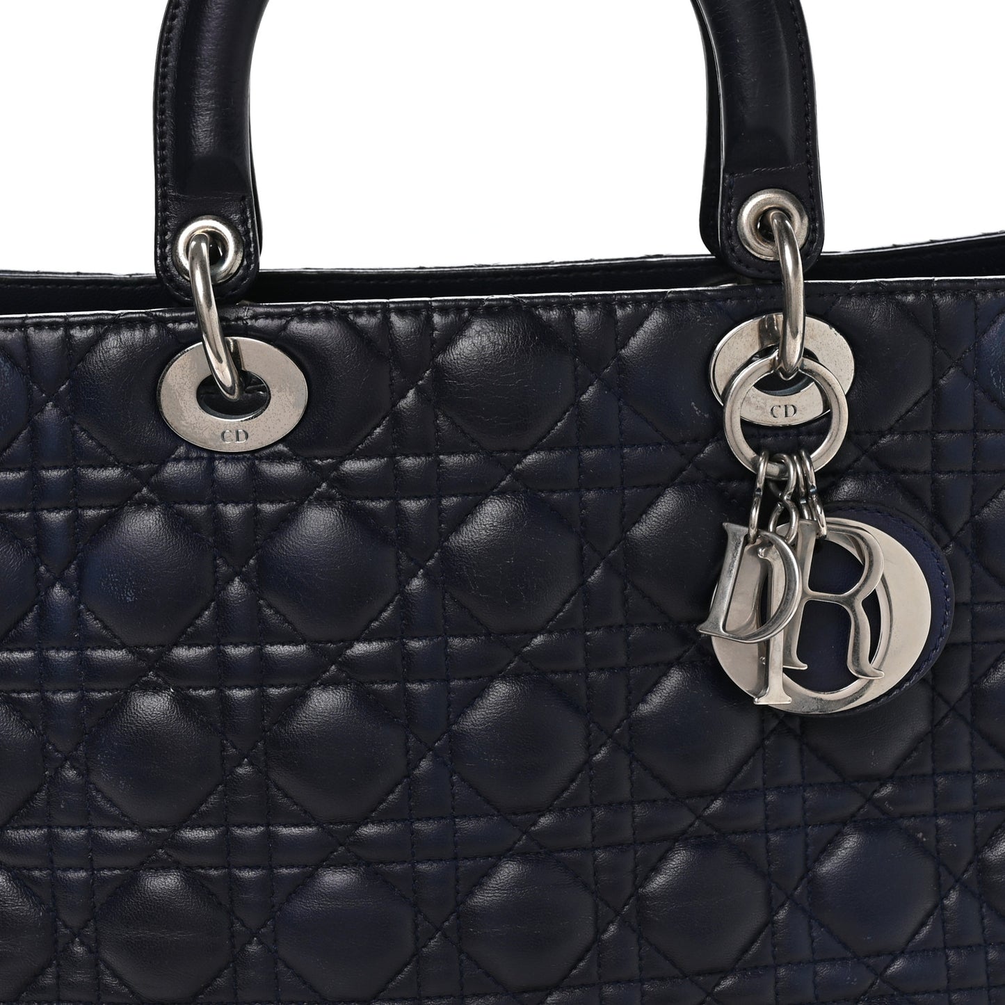 Lambskin Cannage Large Lady Dior Royal Blue