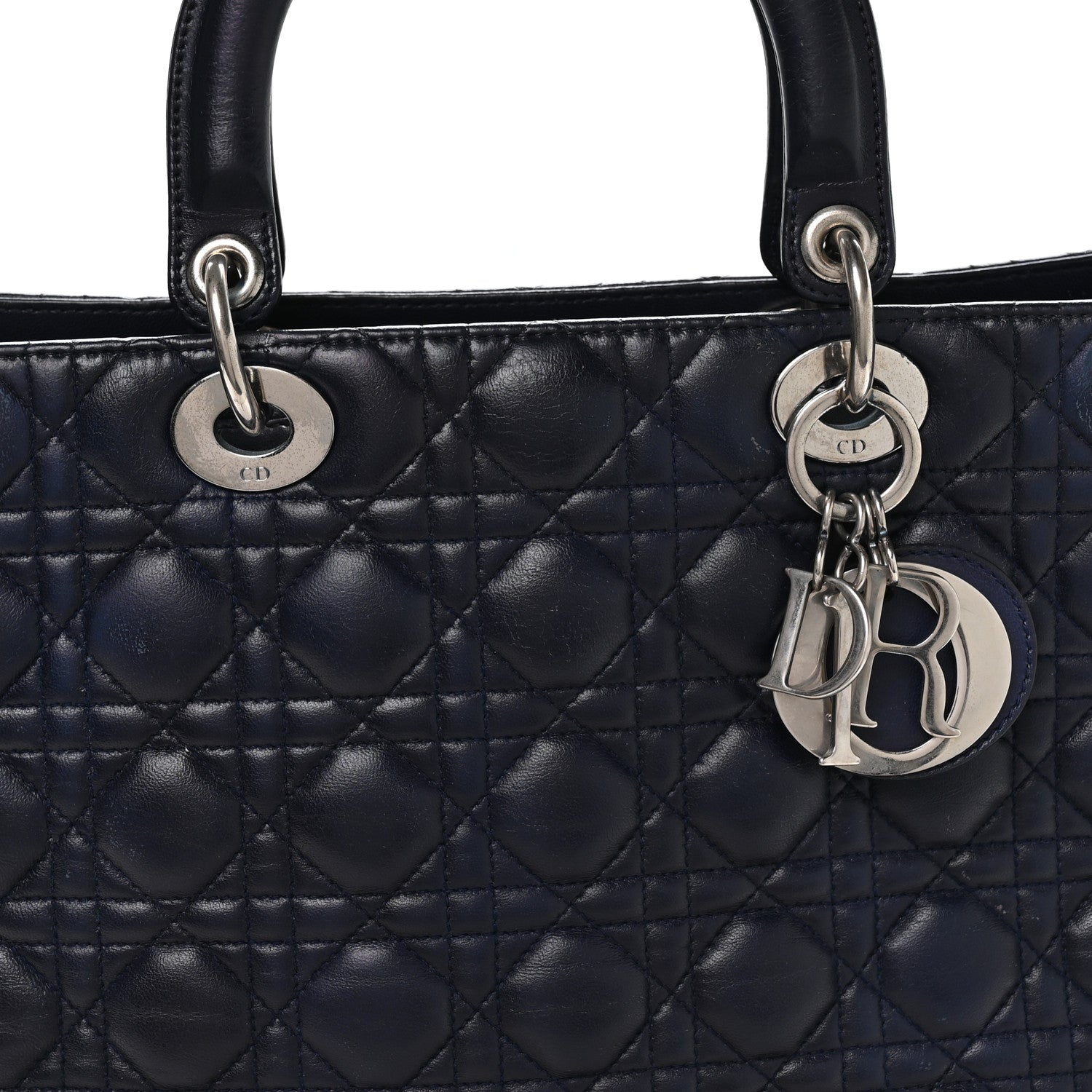 Christian Dior Lambskin Cannage Large Lady Dior Royal Blue 8 of 11