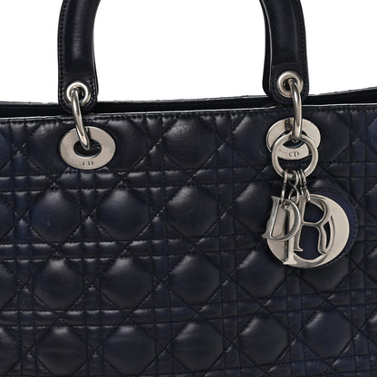 Christian Dior Lambskin Cannage Large Lady Dior Royal Blue 8 of 11