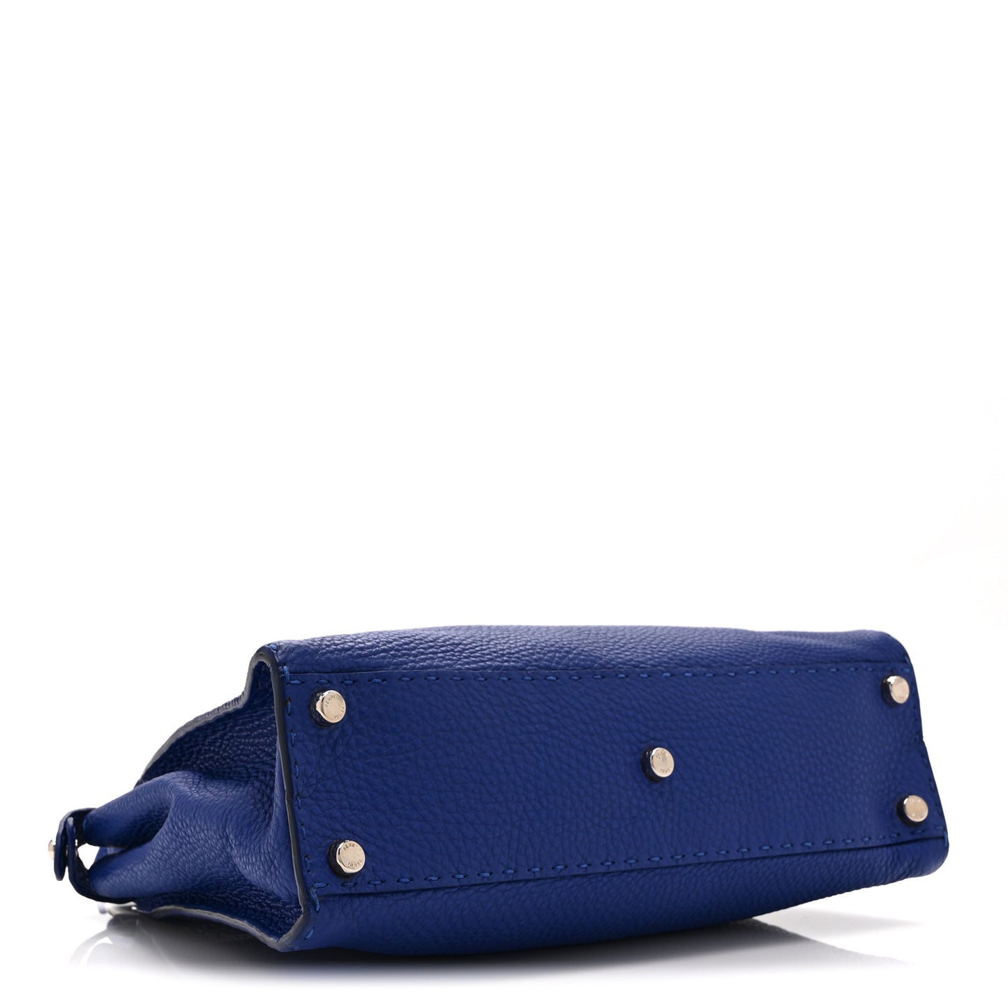 Cuoio Romano Selleria Bi-Color Medium Peekaboo Iconic Satchel Blue Neon Latte