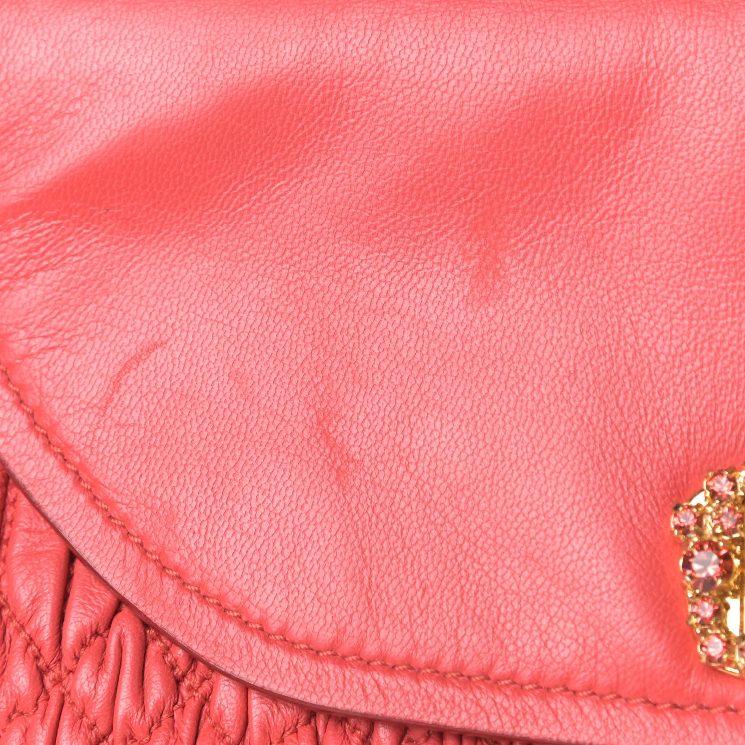 Miu Miu Nappa Matelasse Crystal Shoulder Bag Lacca 5 of 7