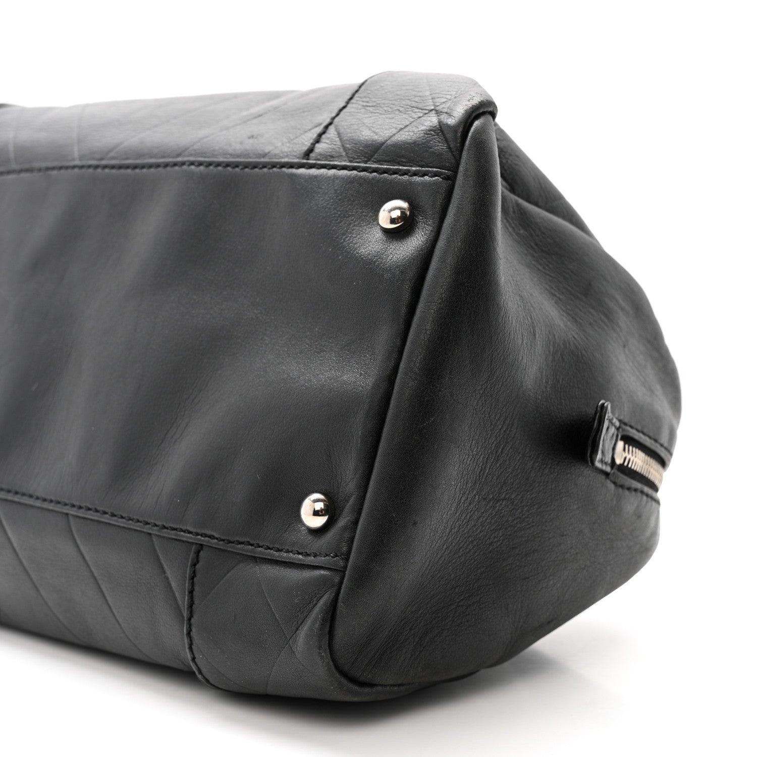 Chanel Calfskin CC Chevron All Day Long Boston Black 10 of 14