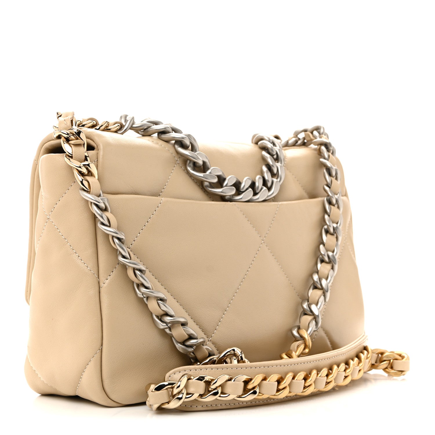 Chanel Lambskin Quilted Medium Chanel 19 Flap Beige 3 of 10