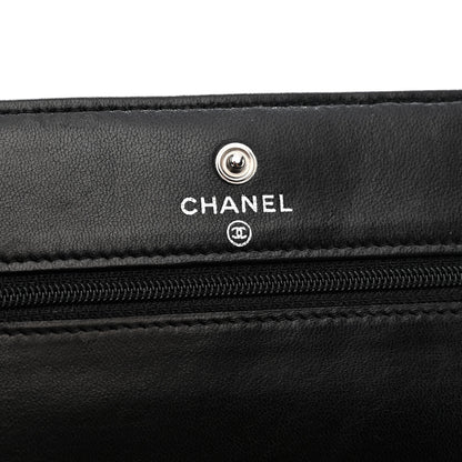 Chanel Lambskin Quilted Wallet On Chain WOC Black 5 of 12